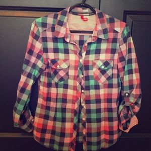 Divided by H&M Size 6 Rainbow Flannel